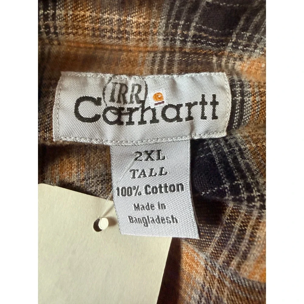Carhartt S96BRN - Men's Shirt Jacket - Flannel Lined Canvas - 2XL Tall - NWT IRR